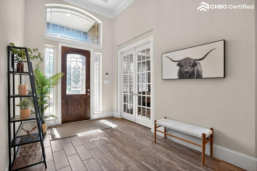 Bright entryway with modern decor