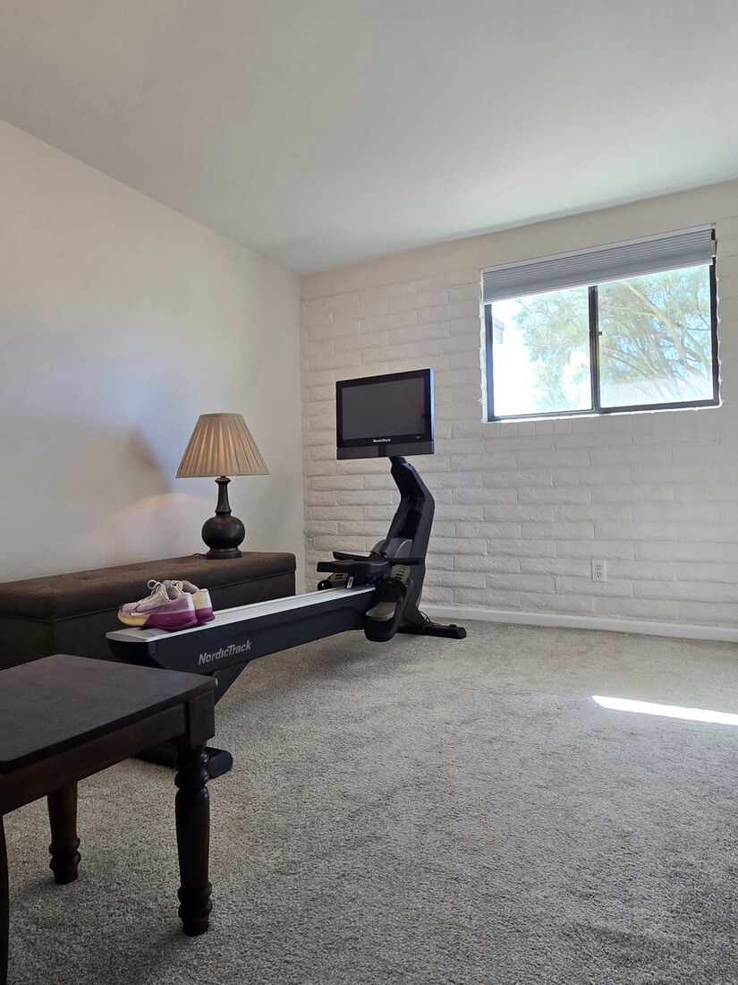 Bedroom/office/workout area