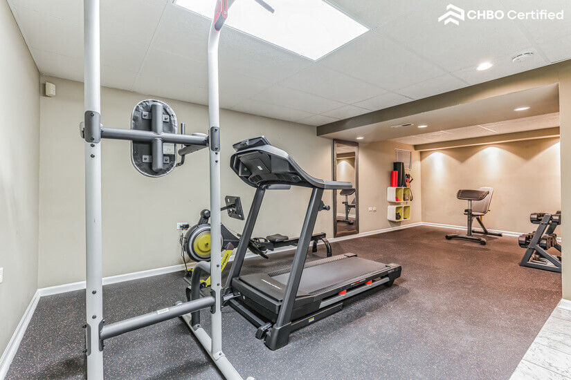 with Treadmill/Rowing Machine and Dumbbells