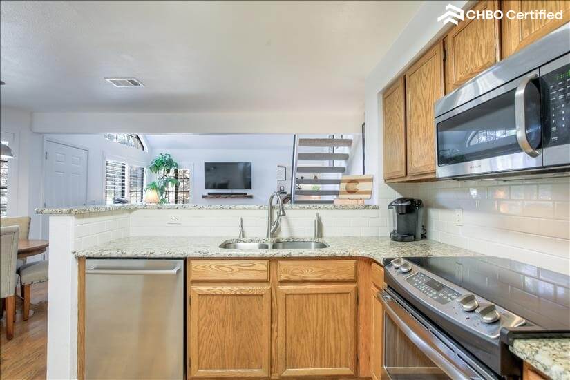 Kitchen with all new stainless steel applianc