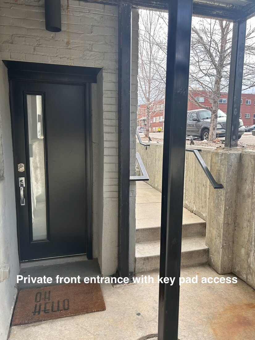 Private Front Door Entrance with Keypad Entry