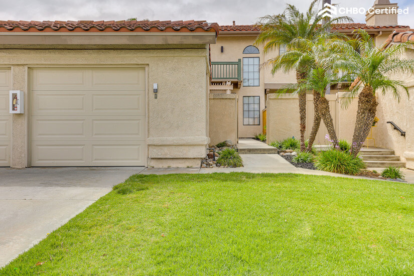 Front yard next to shared drive