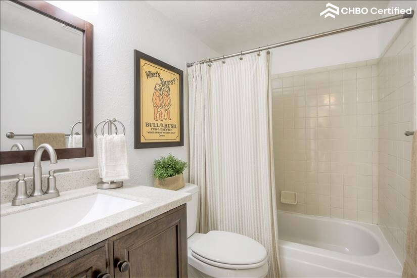 Hallway updated bathroom