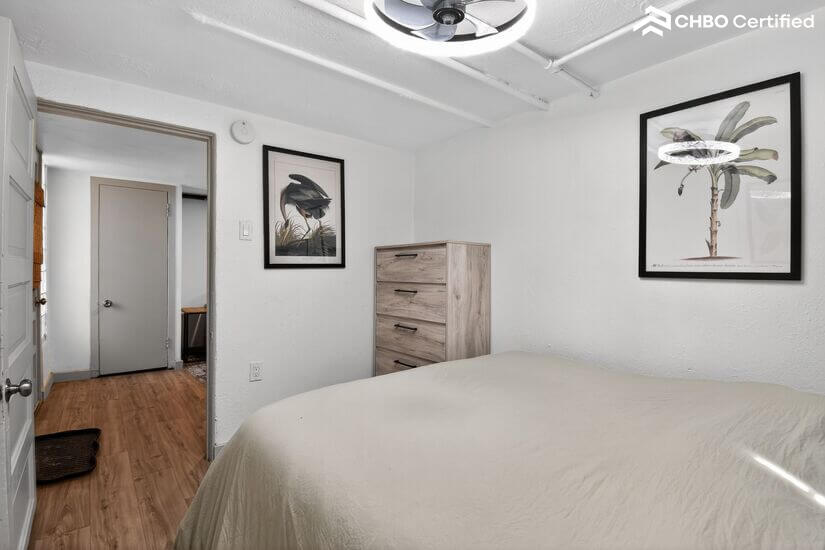 Bedroom facing living room