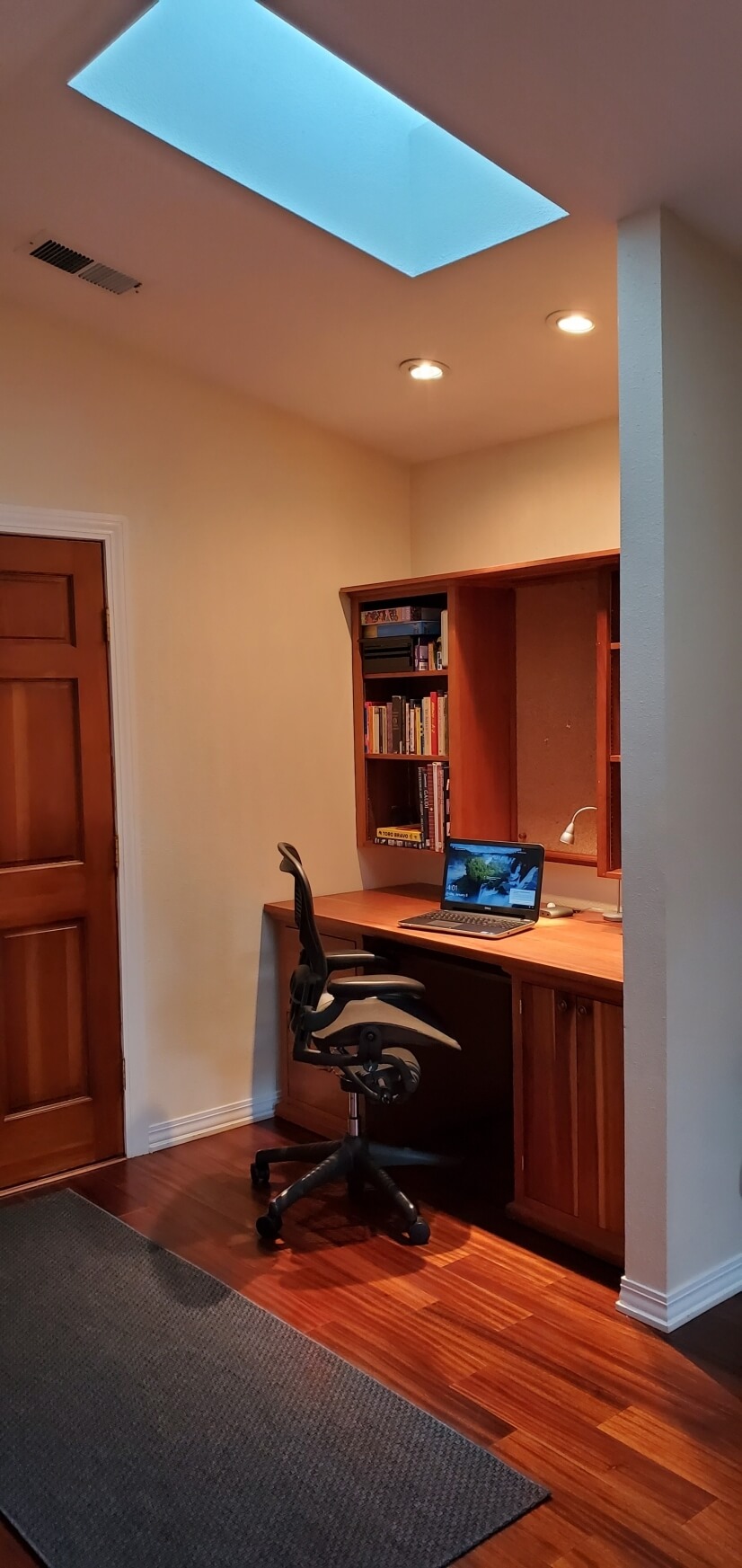 Built in desk with Aeron chair, Natural Light