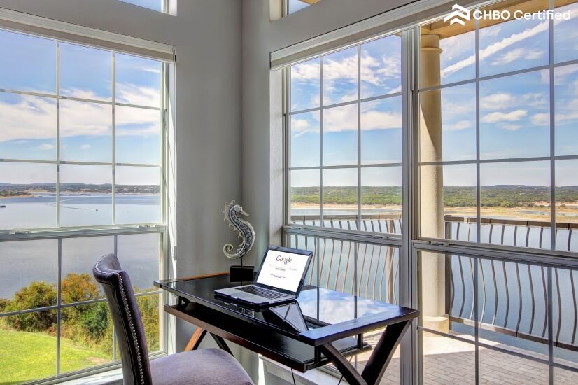 Master suite deck with views to the lake