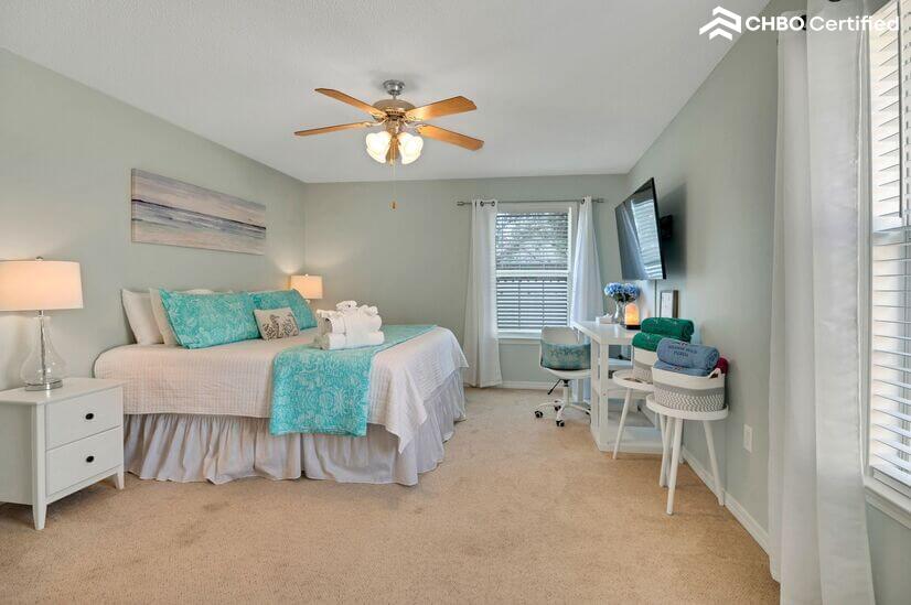 Enjoy extra comfort and space in the primary King suite