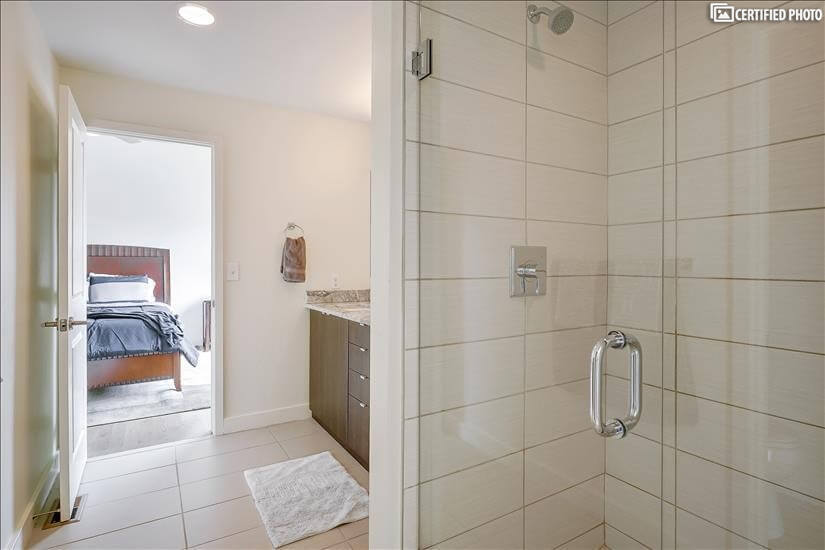 Glass shower w/ Private Toilet (Enclosed w/ Privacy Door)