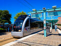 Houston Metrorail right outside building