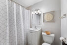 Well-lit bathroom