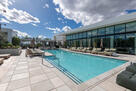Rooftop pool with skyline