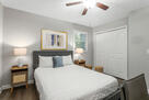 Queen bed with desk