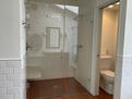 Spacious shower in the primary bathroom