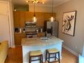 Granite island with seating for two