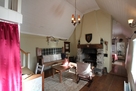 Hearth room with cathedral ceiling