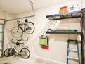 private garage with bikes and beach gear