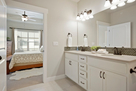 High end quartz and modern tiled floor and ba