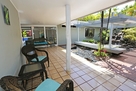 Lanai with koi pond