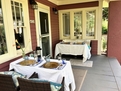 Front porch set up for social distance dinner