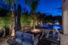 Conversation set with natural gas firepit