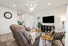 Living room with mounted TV