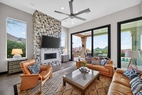 More view windows flank custom tiled gas fire