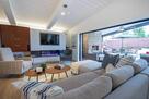 Indoor outdoor living with large pocket doors