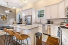 Open kitchen and living room area