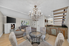 Beautiful chandelier and plenty of storage