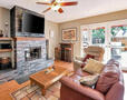 cozy living room - gas fireplace, sound bar,
