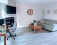 Spacious living area with patio