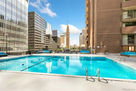 Pool with downtown view