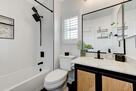 en suite bathroom, carrara countertop