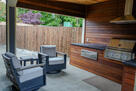 Cozy covered patio perfect for entertaining