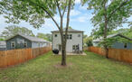 Backyard view of back patio