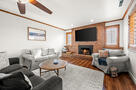 Spacious main living area with fireplace