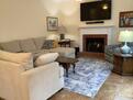 Large sectional, swivel chair, gas fireplace