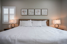 King size bed in master bedroom