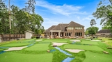 Backyard with mini-golf course