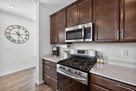 Modern kitchen with stainless steel appliance