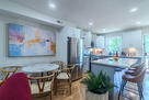 Open floor layout for dining & kitchen island