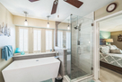 Free Standing Soaking Tub and Glass Shower