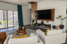 Living room with custom finish