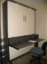 The desk stays horizontal when bed is lowered