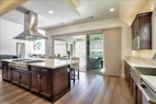 2 large doors open to outside patio with brea