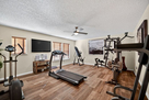 Fully equipped gym, wall mounted TV and radio