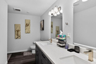 Updated bathroom with double vanity and moder