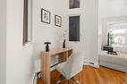Desk area beside the duplex staircase