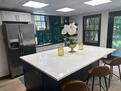 Large quartz countertop island with lots of s