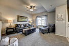 Living room adjoining kitchen